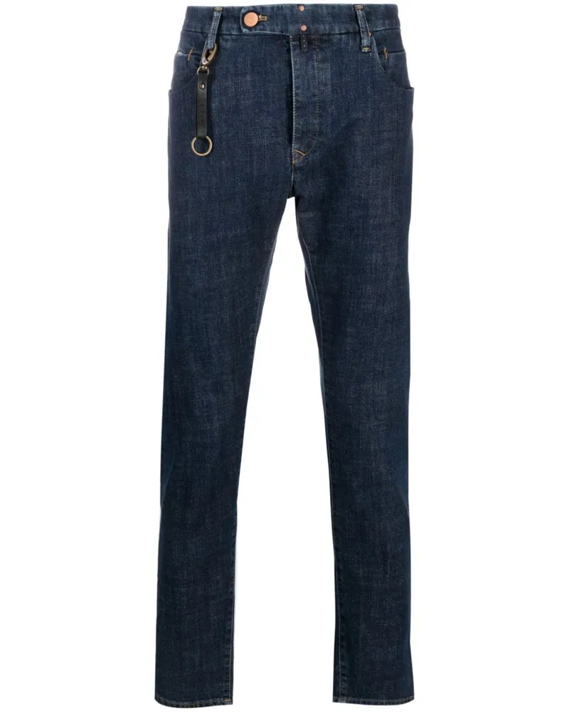 Incotex Slim-Fit-Jeans mit Logo-Patch Blau