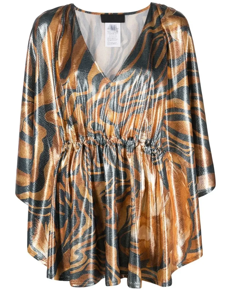 Alberta Ferretti Metallic-Oberteil - Grau Grau