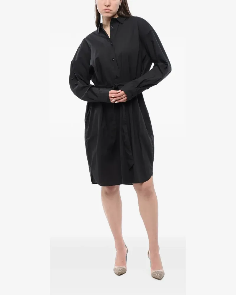 Woolrich belted long-sleeve shirt mini dress - Schwarz Schwarz