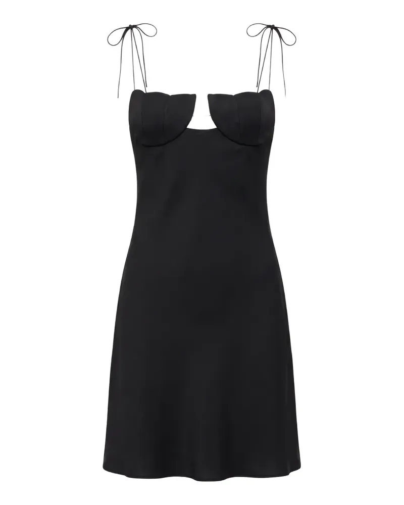 Anna October Tulip Satinminikleid - Schwarz Schwarz