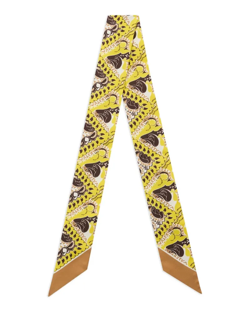 Valentino Garavani Manifesto silk scarf - Gelb Gelb