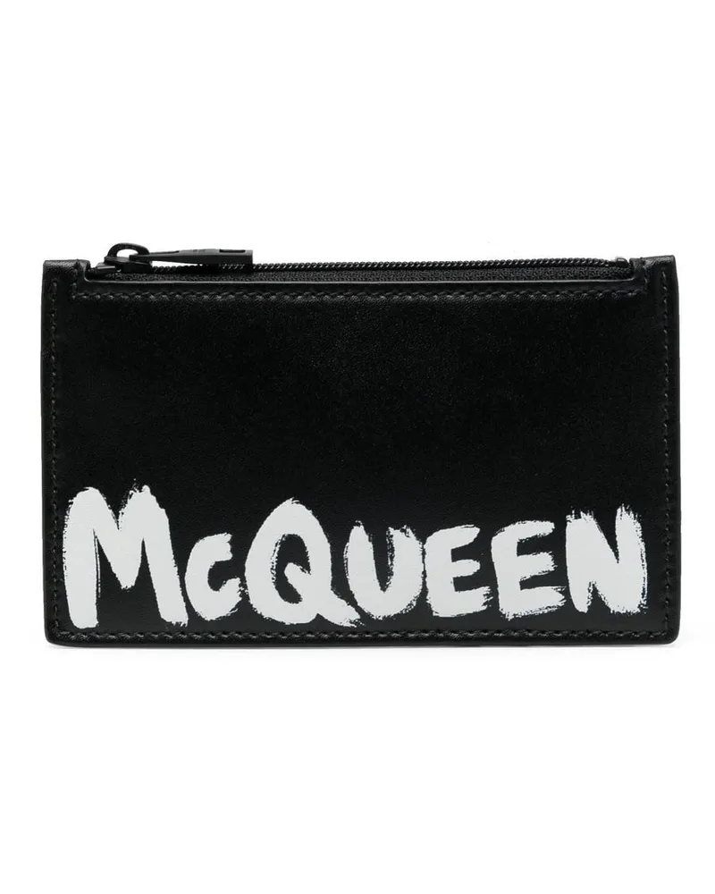 Alexander McQueen Portemonnaie mit Logo-Print - Schwarz Schwarz