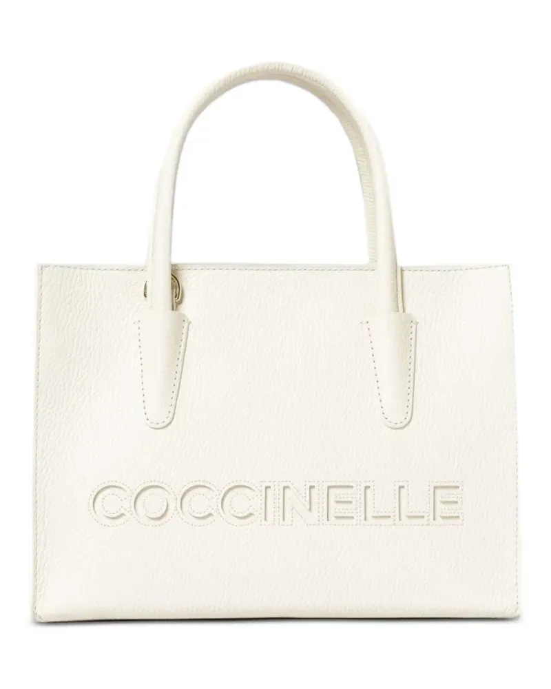 Coccinelle Myrtha Tote Bag aus strukturiertem Leder - Weiß Weiß