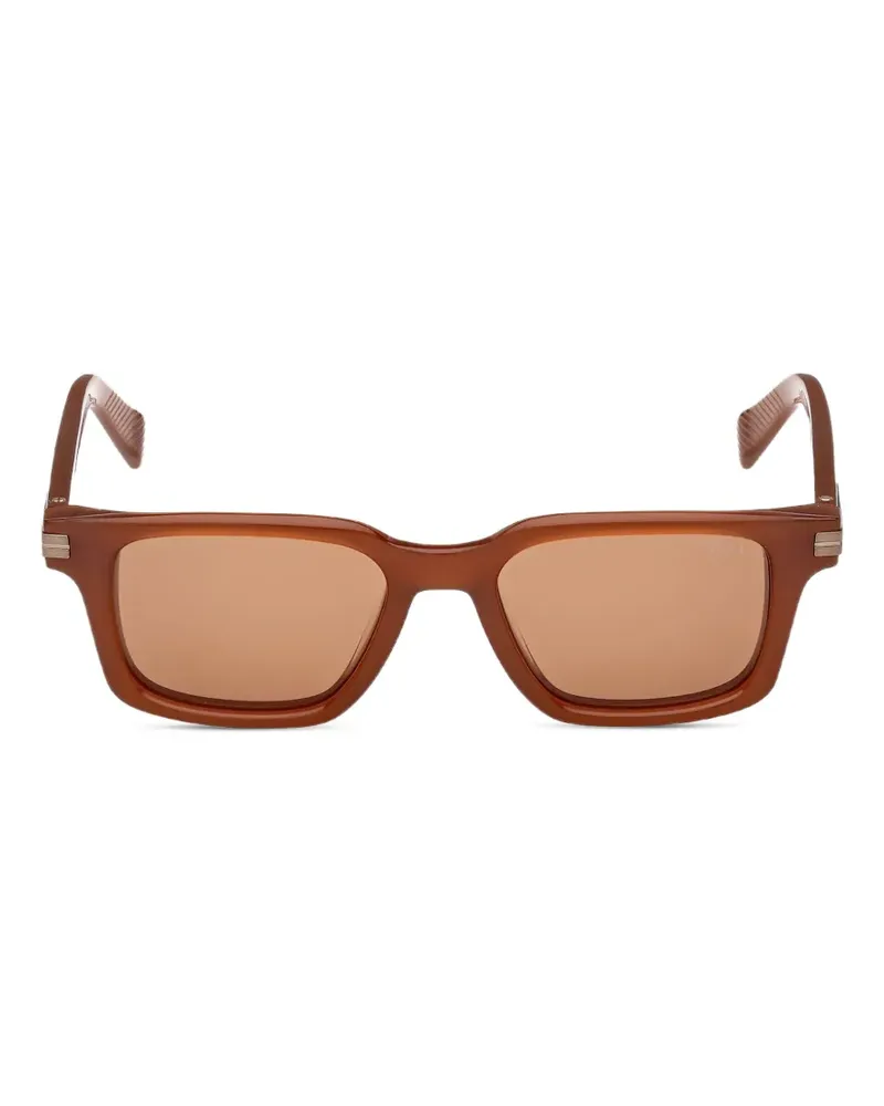 Ermenegildo Zegna rectangle-frame sunglasses - Braun Braun