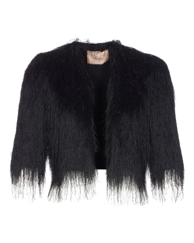 Twin-Set Jacke mit Fransen - Schwarz Schwarz