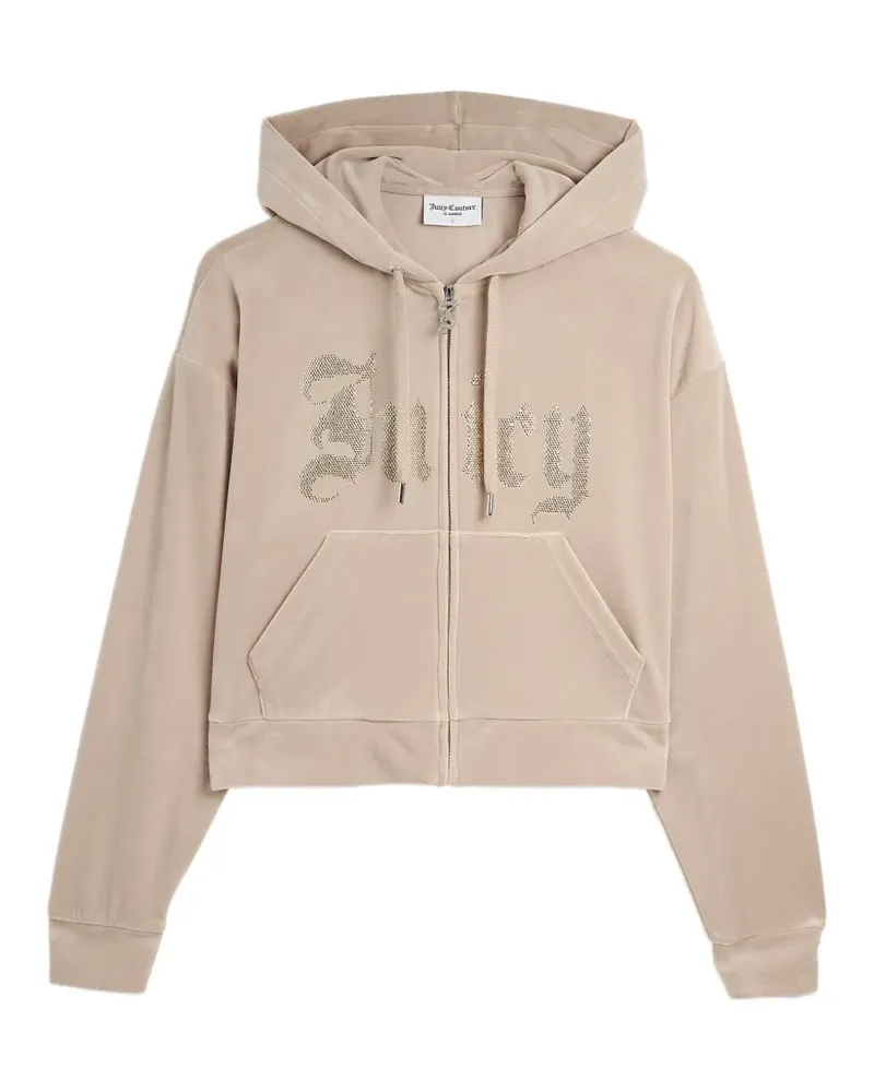 Juicy Couture Cropped-Hoodie mit Strass - Nude Nude
