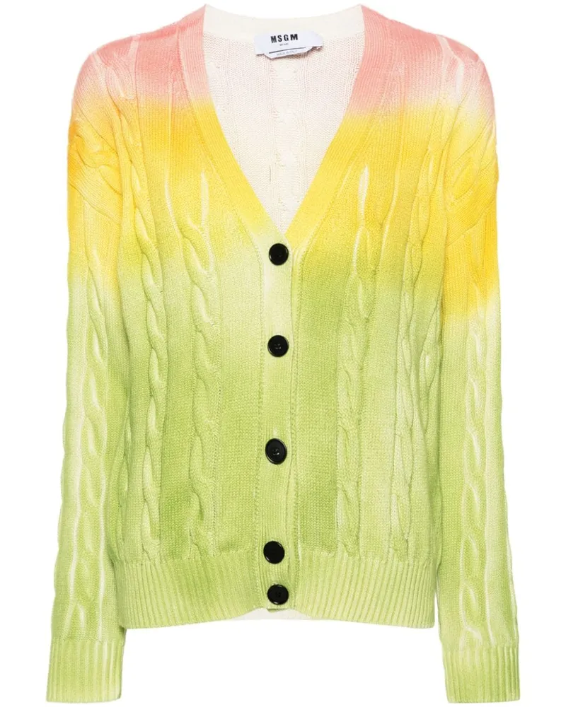 MSGM Cardigan mit Zopfmuster - Gelb Gelb