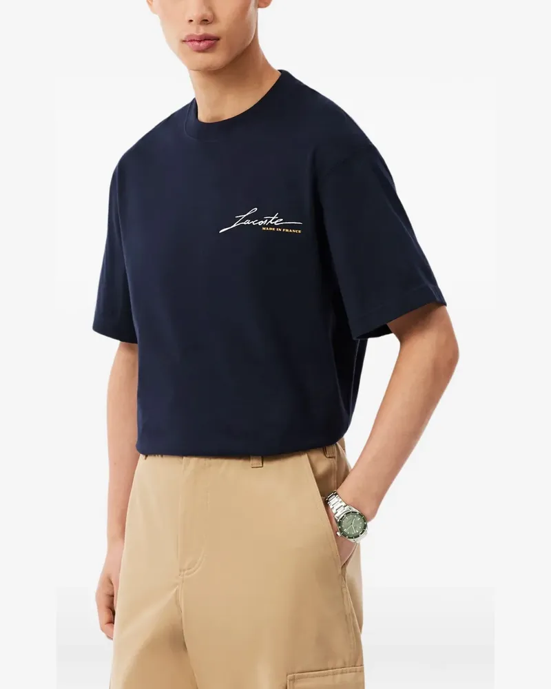 Lacoste T-Shirt mit Logo-Print - Blau Blau
