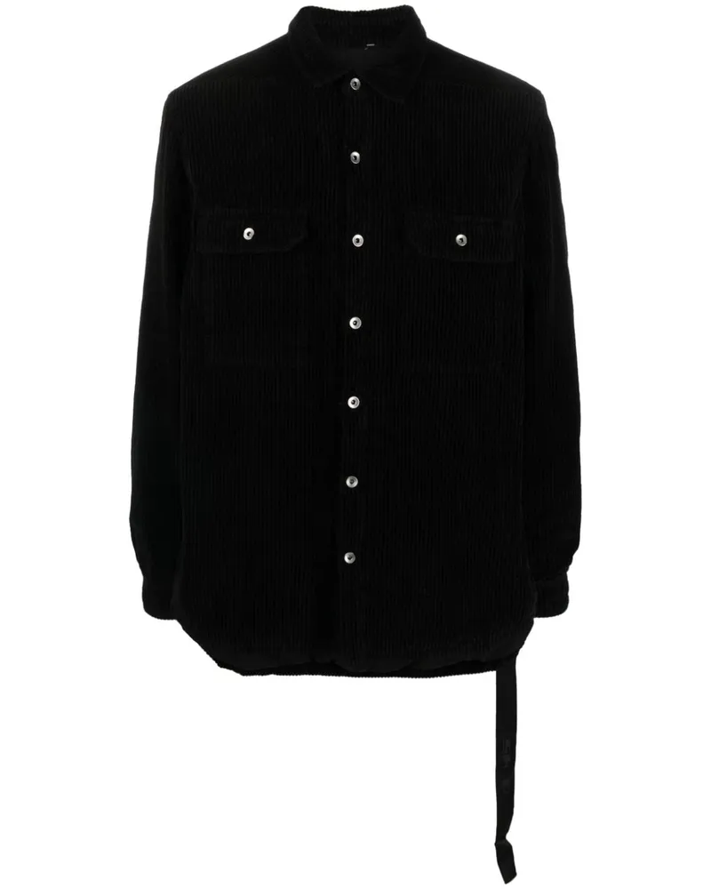 DRKSHDW by Rick Owens Hemdjacke aus Cord - Schwarz Schwarz