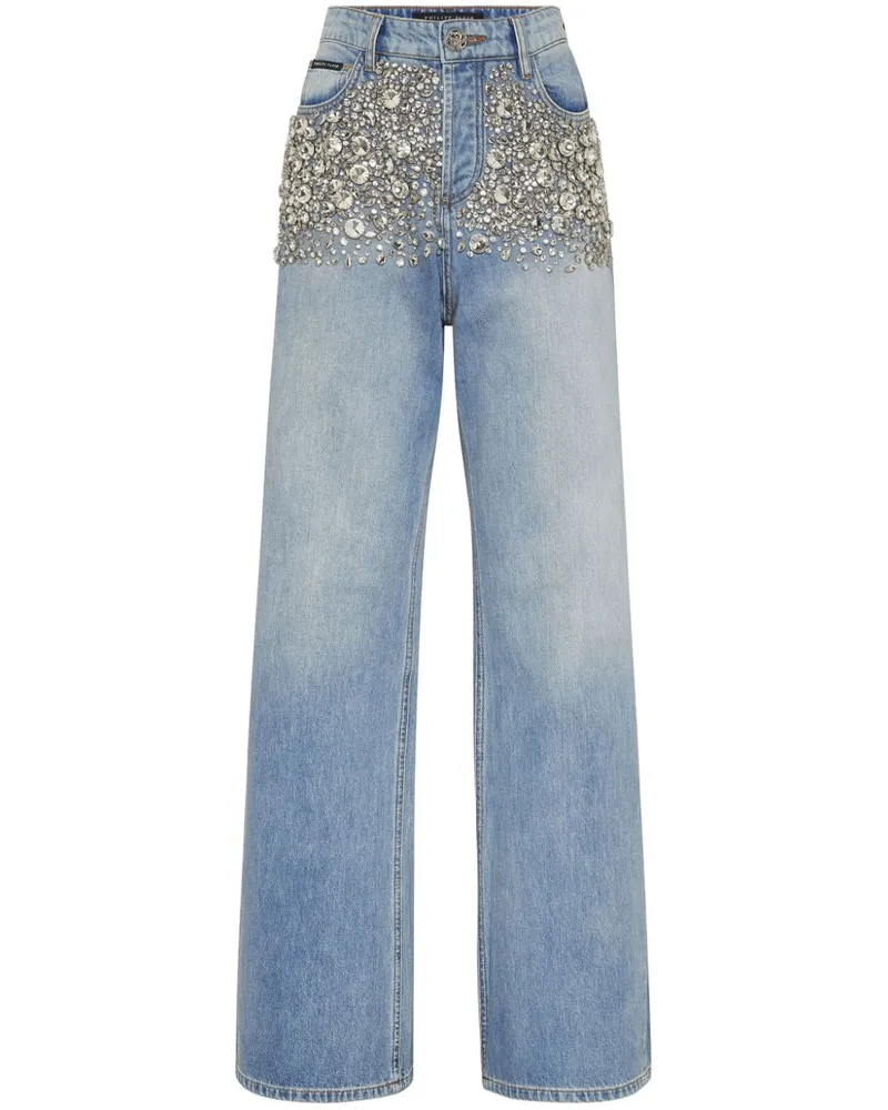 Philipp Plein Jeans mit Kristallen - Blau Blau