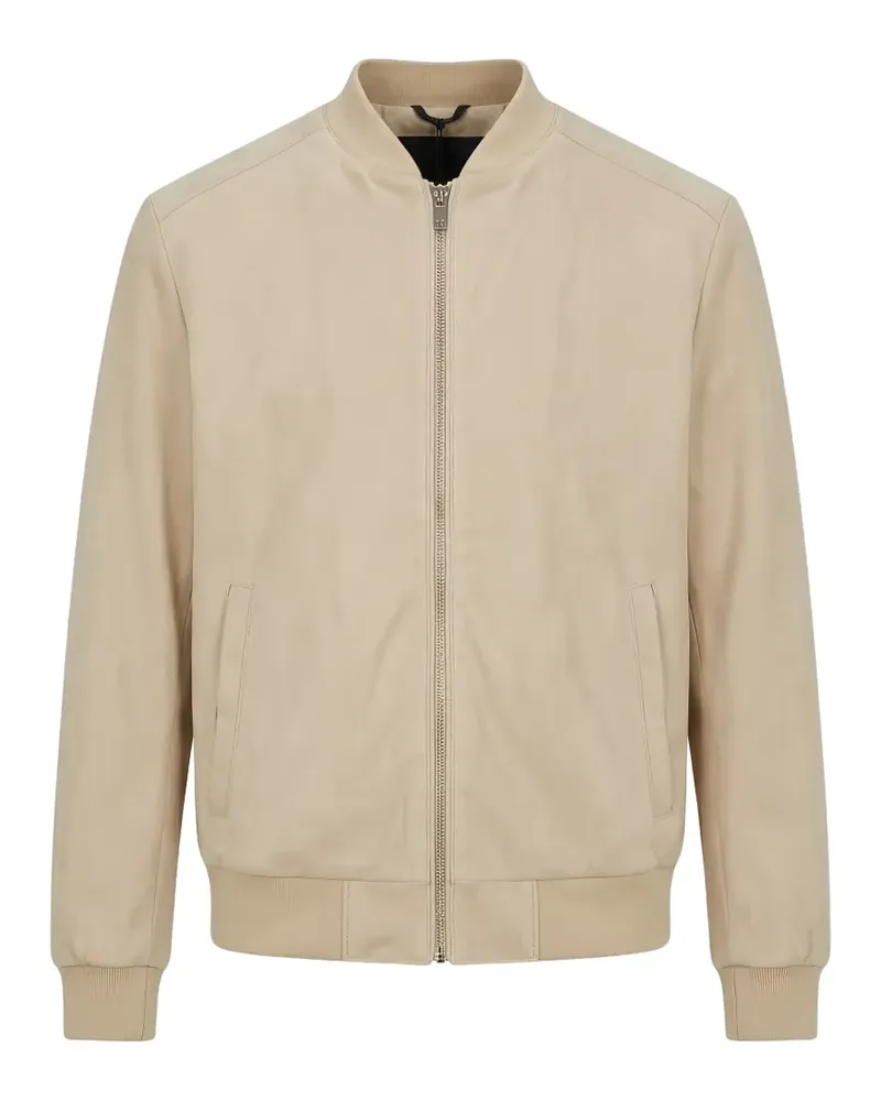 Tombolini suede-finish zip-up bomber jacket - Nude Nude