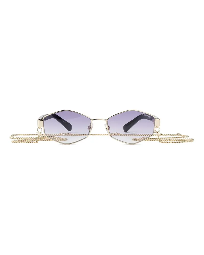 Marc Jacobs Geometrische Sonnenbrille mit Kettendetail - Gold Gold