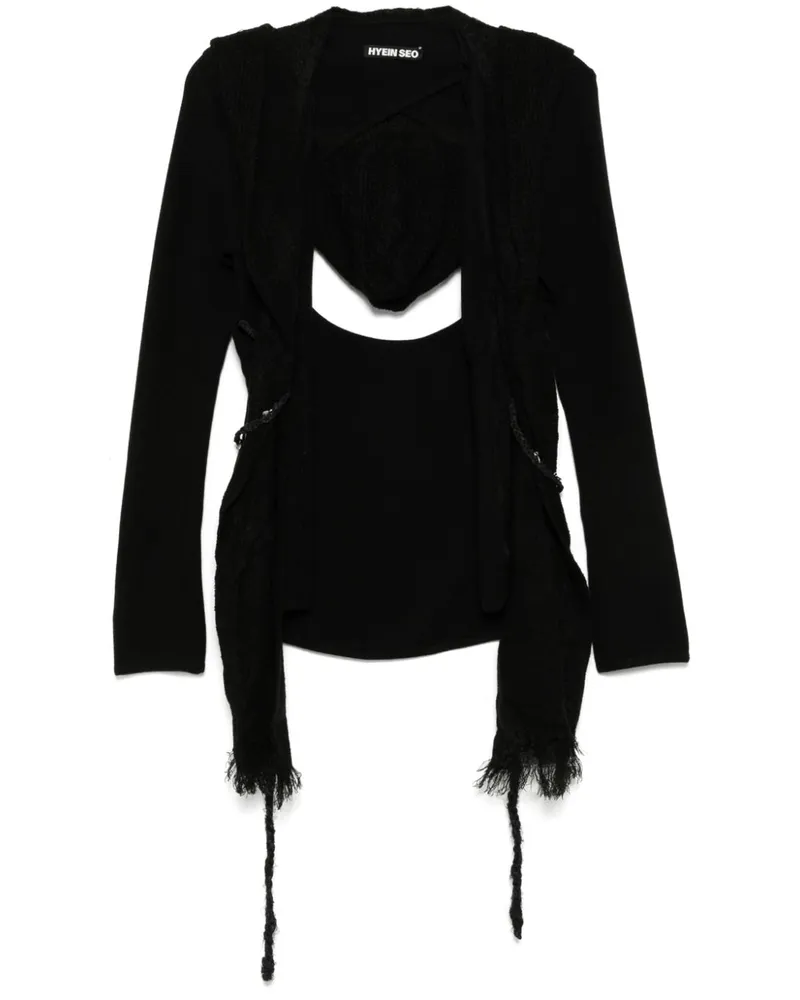Hyein Seo Cardigan mit Kapuze - Schwarz Schwarz