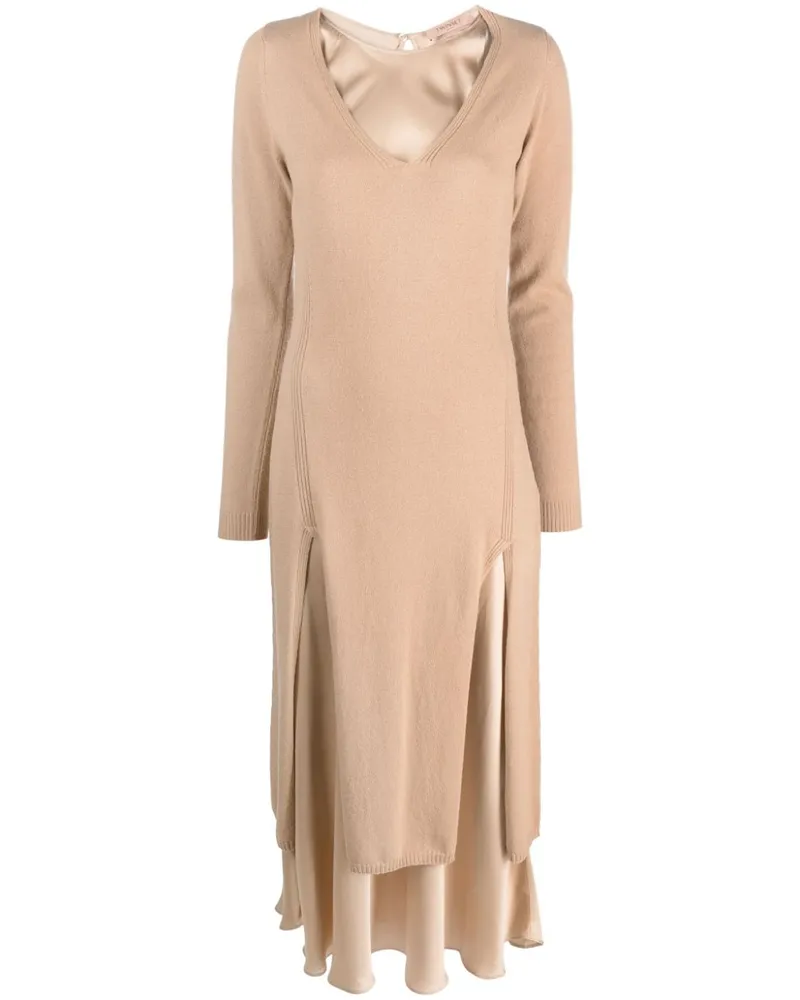 Twin-Set Kleid im Layering-Look - Braun Braun