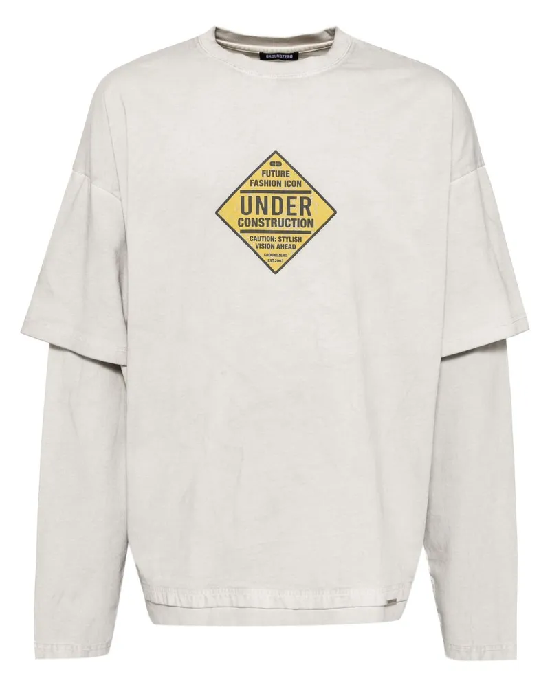 Ground Zero T-Shirt mit grafischem Print - Grau Grau