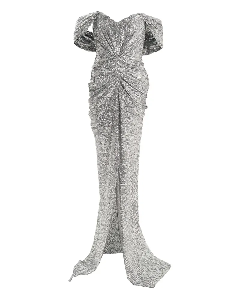 Ana Radu Schulterfreies Maxikleid - Silber Silber