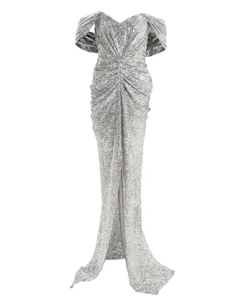 Ana Radu Schulterfreies Maxikleid - Silber Silber