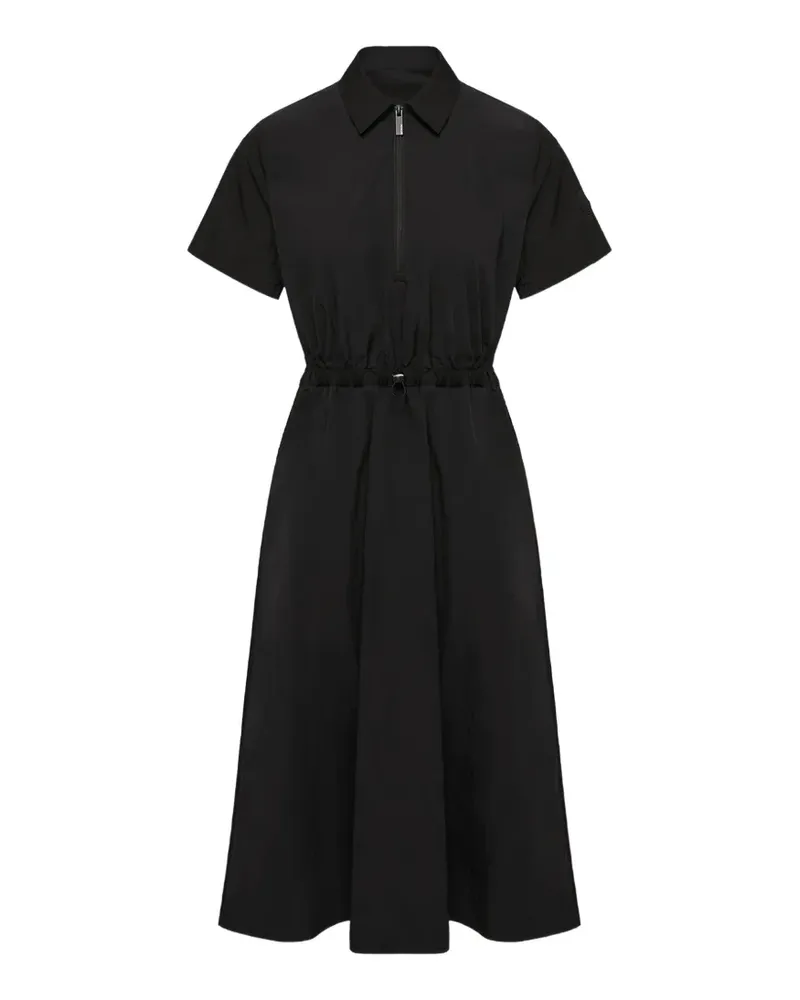 Moncler drawstring-waist zip-up midi dress - Schwarz Schwarz