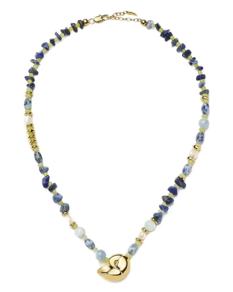 Missoma shell-pendant multi-beaded necklace - Gold Gold