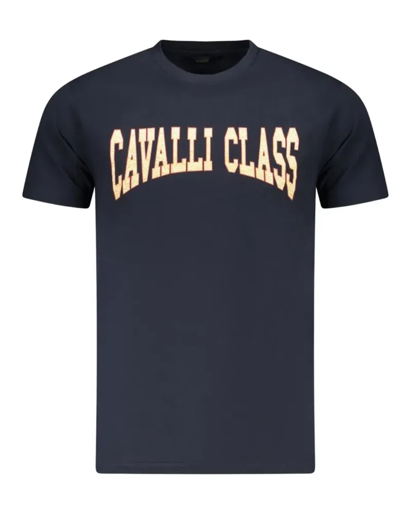 Roberto Cavalli logo-print T-shirt - Blau Blau