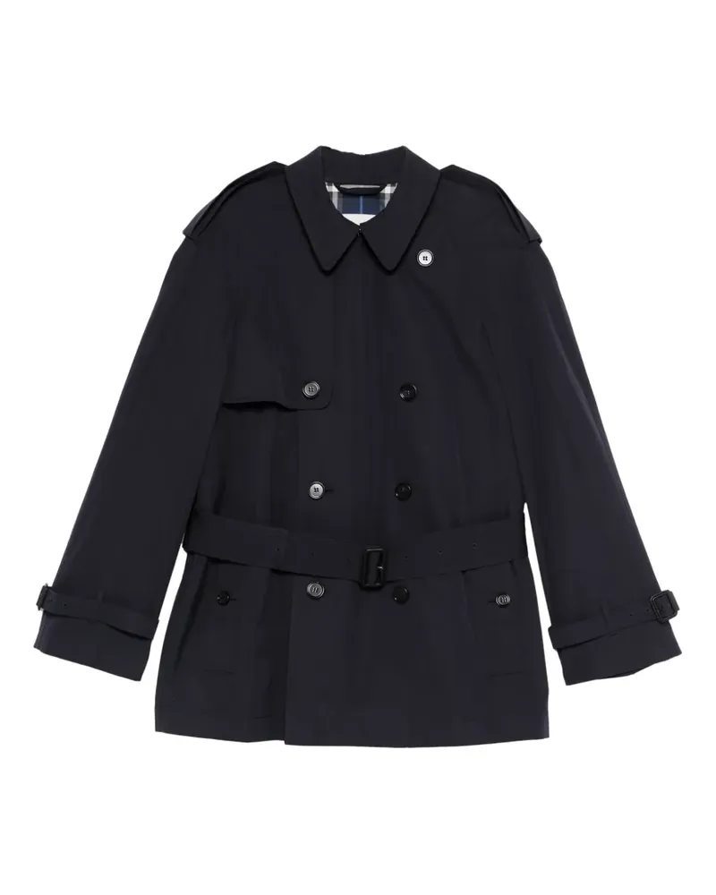 Burberry button belted coat - Blau Blau