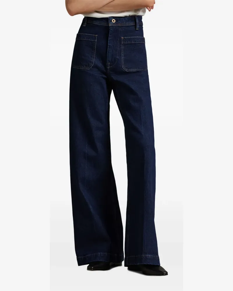 Ralph Lauren Schlagjeans mit hohem Bund - Blau Blau