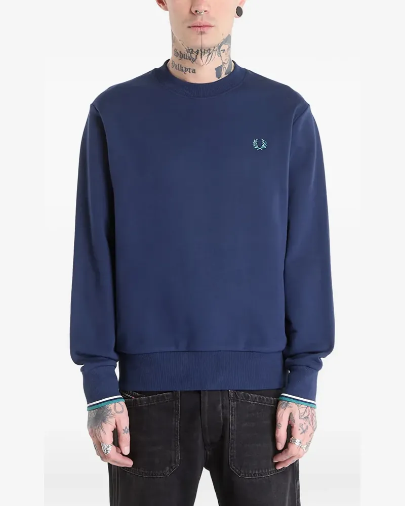 Fred Perry crew-neck logo-embroidered sweatshirt - Blau Blau