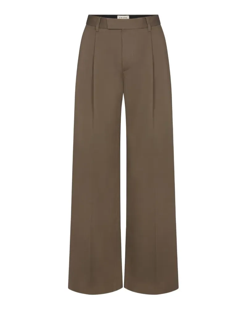 Frame Denim Wide-Leg-Hose mit Bundfalten - Braun Braun