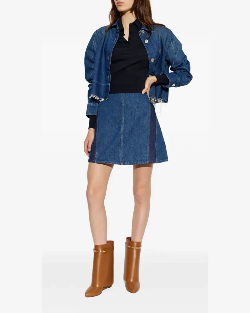 Givenchy panelled A-line mini skirt - Blau Blau