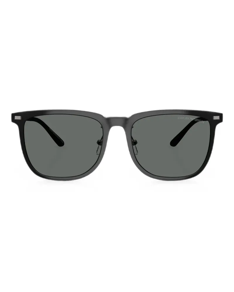 Emporio Armani Sonnenbrille mit eckigem Gestell - Schwarz Schwarz