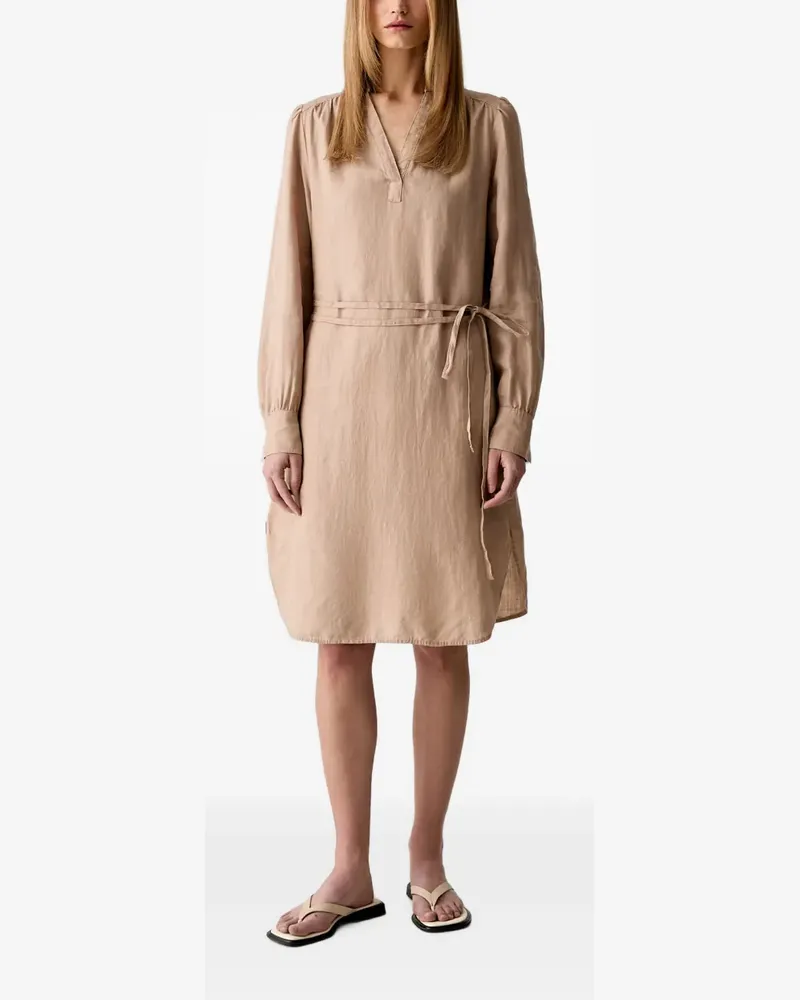 Marc O'Polo belted long-sleeve mini dress - Nude Nude