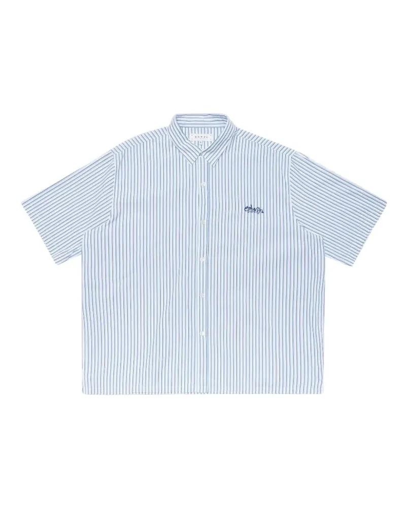 Edwin Jeans Gestreiftes Toledo SS Hemd - Weiß Weiß
