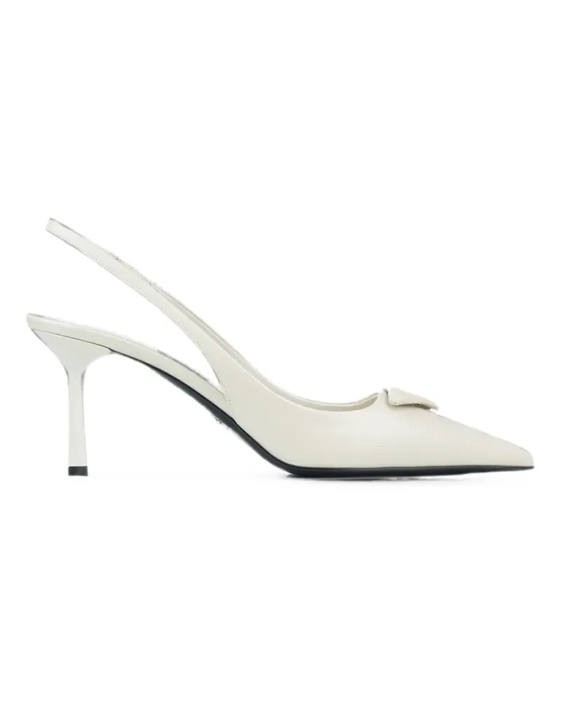 Prada logo-plaque slingback pumps - Nude Nude