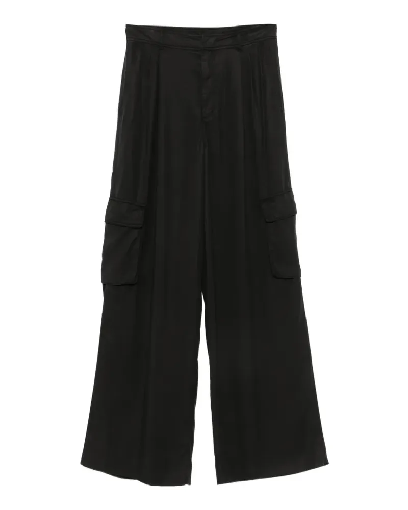 Iceberg satin-finish cargo-pocket palazzo pants - Schwarz Schwarz
