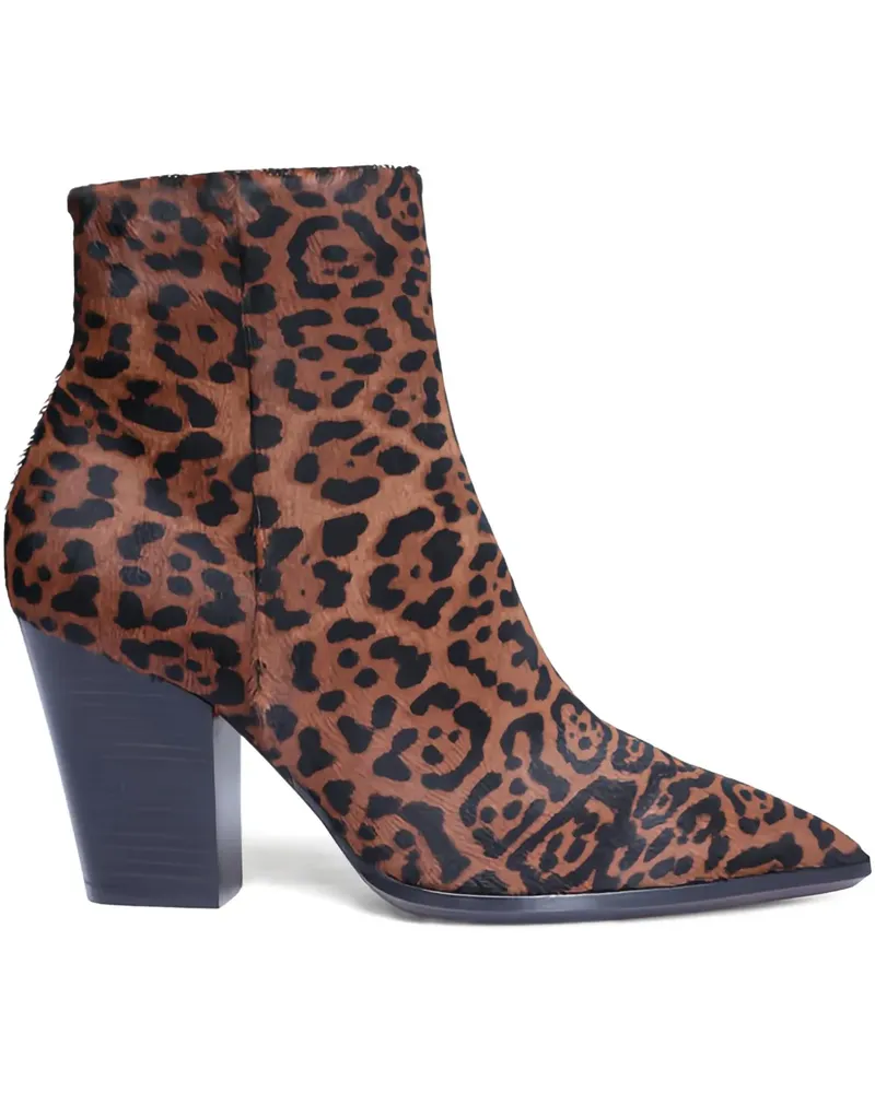 Santoni Stiefeletten mit Animal-Print - Braun Braun