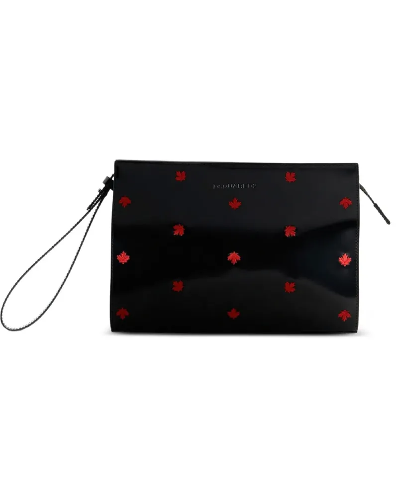 Dsquared2 maple-leaf clutch - Schwarz Schwarz