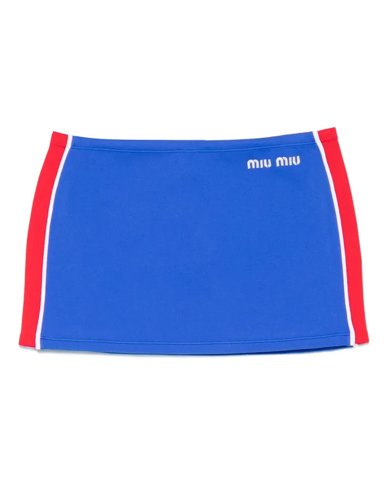 Miu Miu Minirock mit Logo-Streifen - Blau Blau