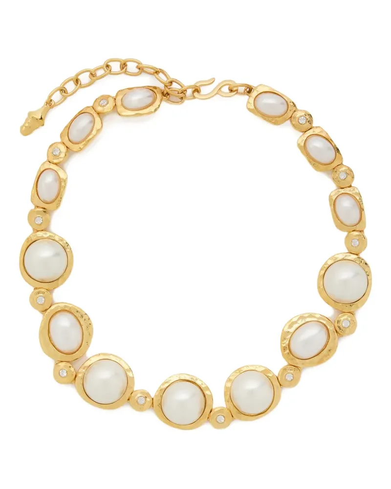Kenneth Jay Lane faux-pearl embellished necklace - Gold Gold