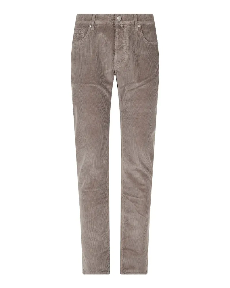 Jacob Cohën Bard corduroy-effect straight-leg cotton trousers - Grau Grau