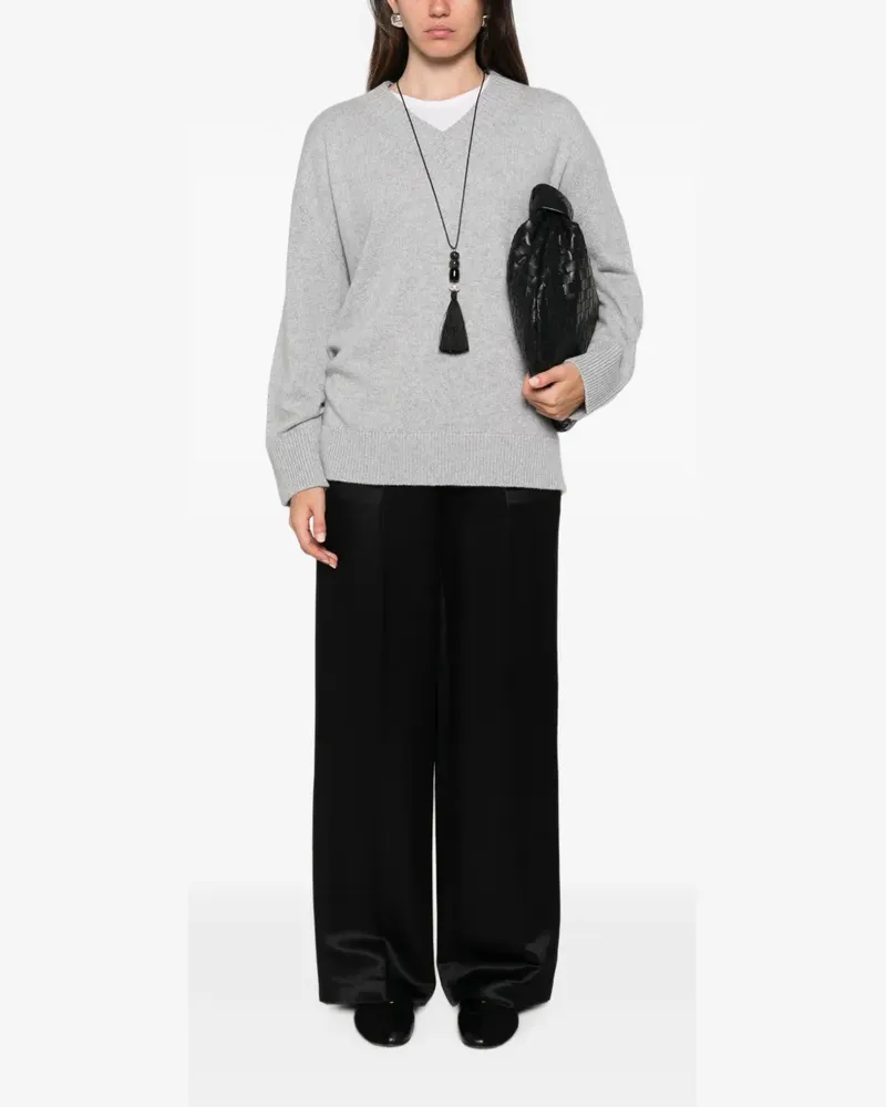 Liviana Conti Pullover mit V-Ausschnitt - Grau Grau