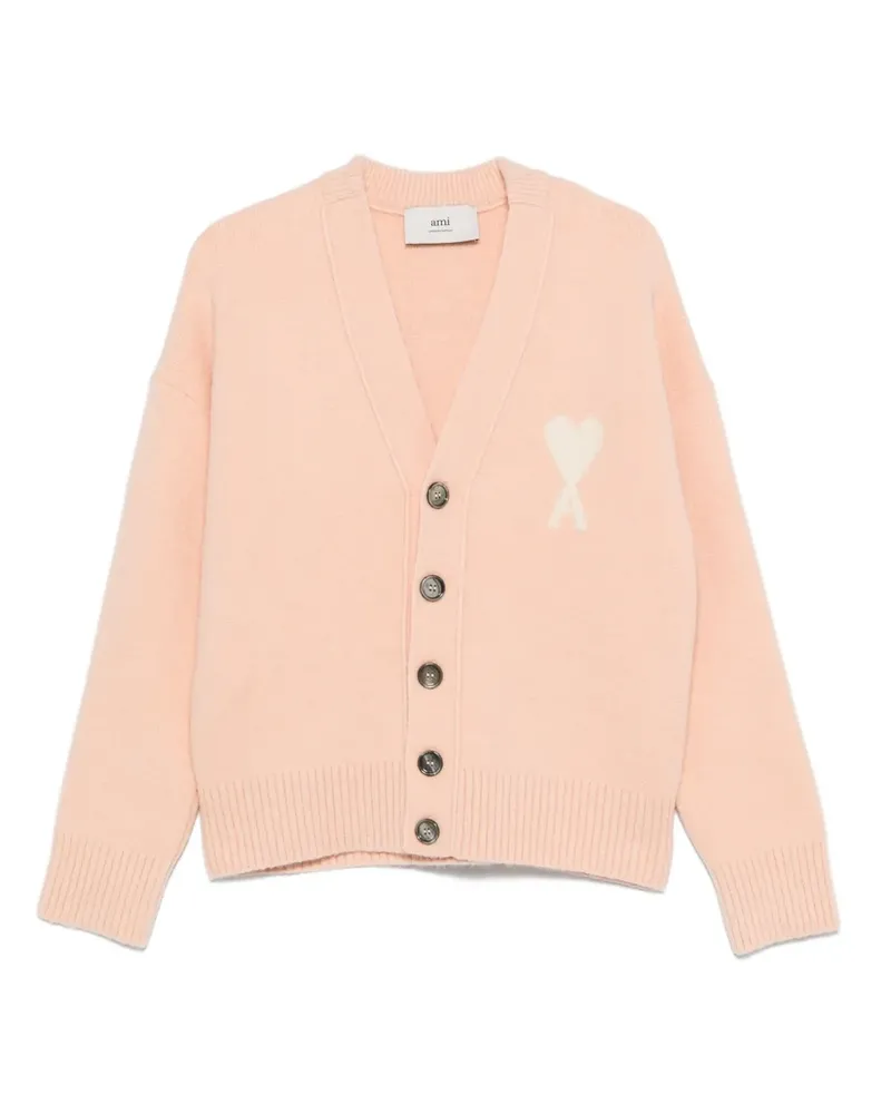 AMI Paris Ami De Coeur Cardigan - Nude Nude