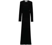 Maxikleid aus Samt - Schwarz