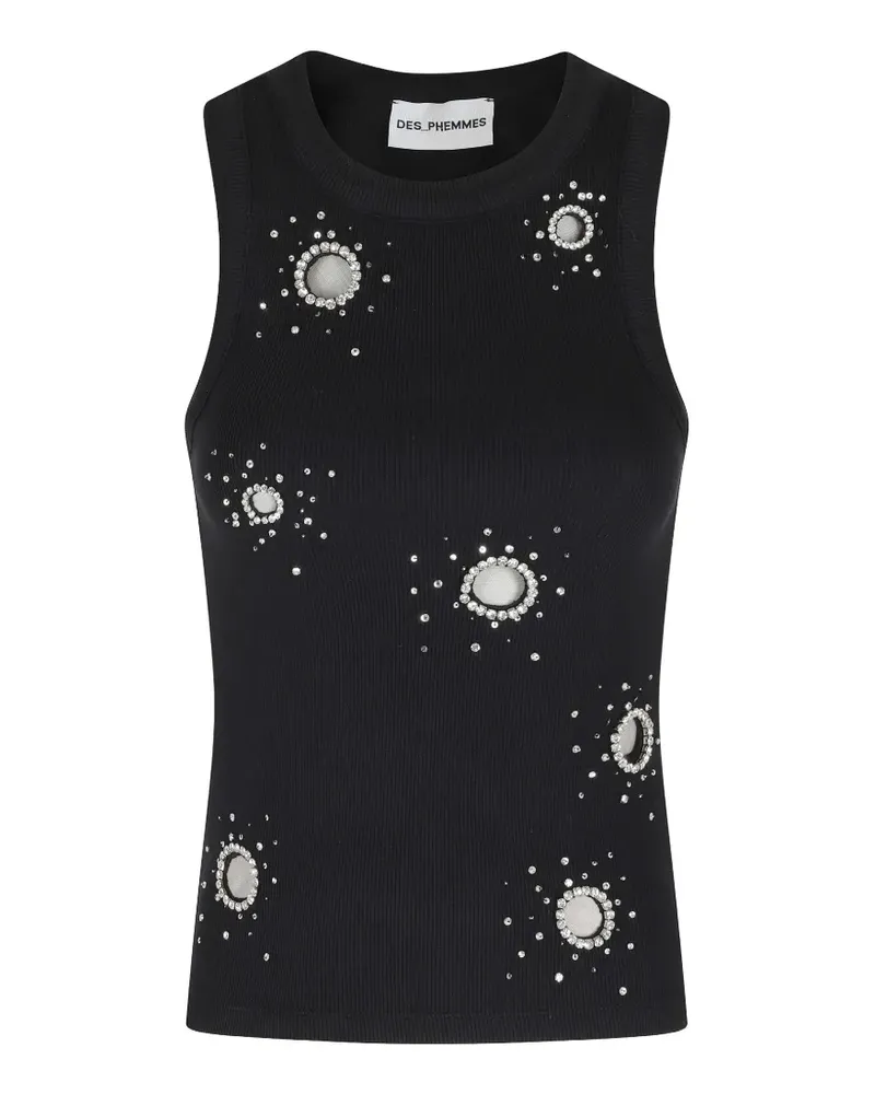 Des Phemmes embellished tank top - Schwarz Schwarz