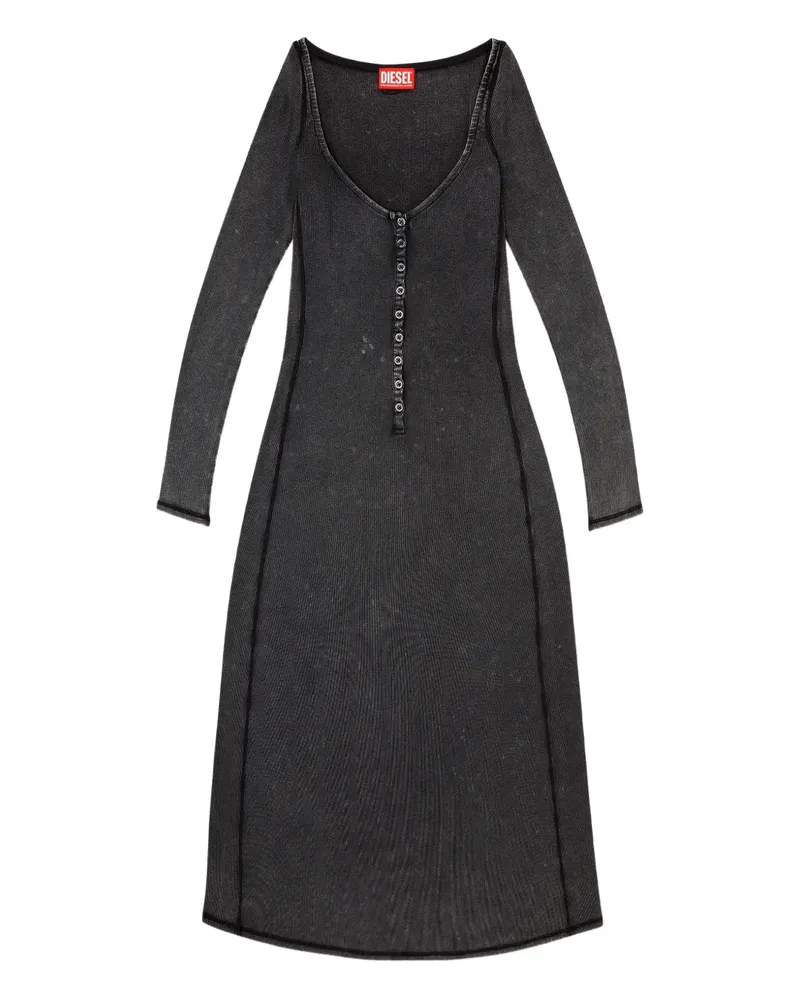Diesel D-Ley ribbed midi dress - Grau Grau
