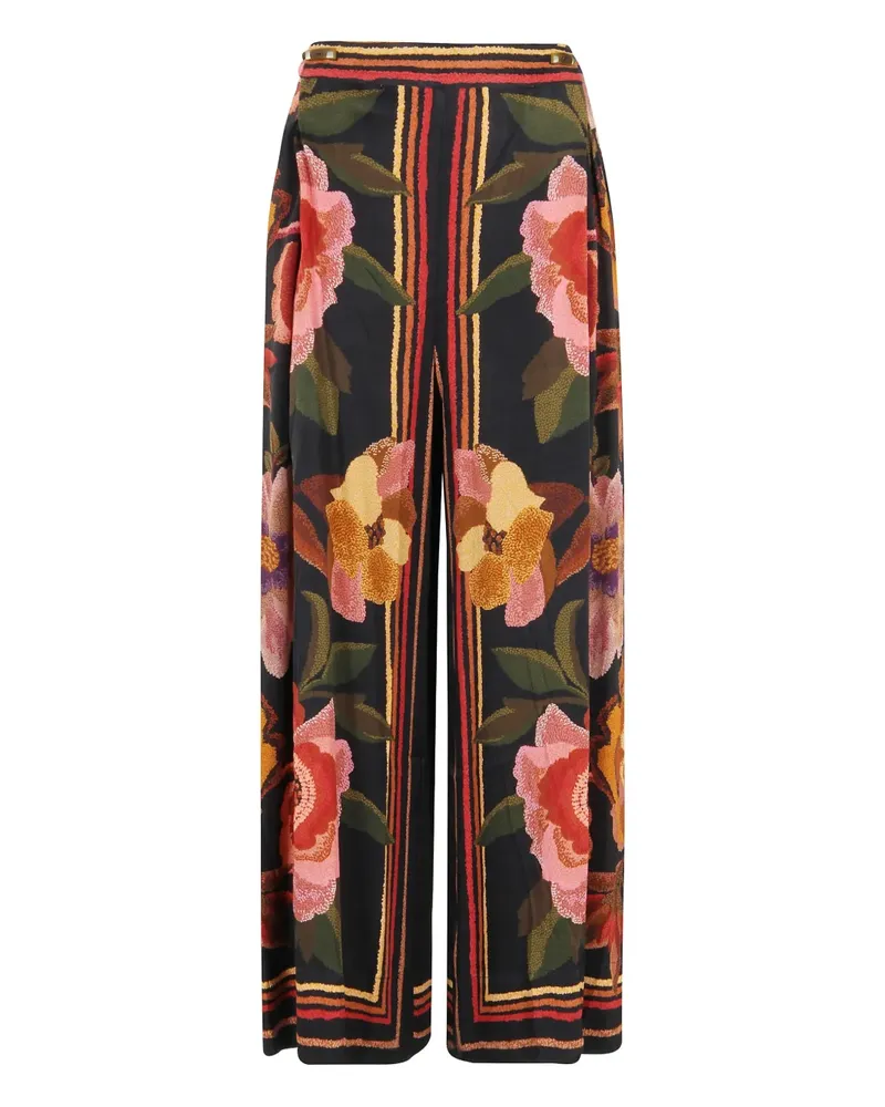 FARM Rio floral-print trousers - Schwarz Schwarz