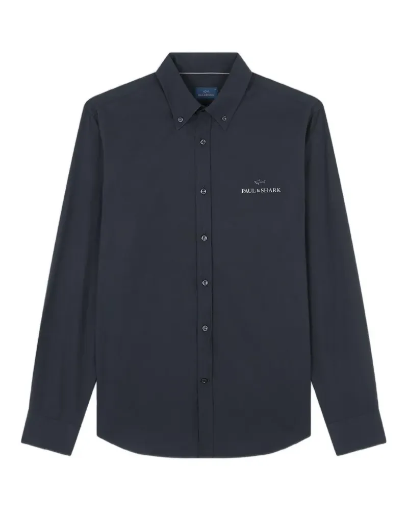 Paul & Shark logo-print button-down shirt - Blau Blau