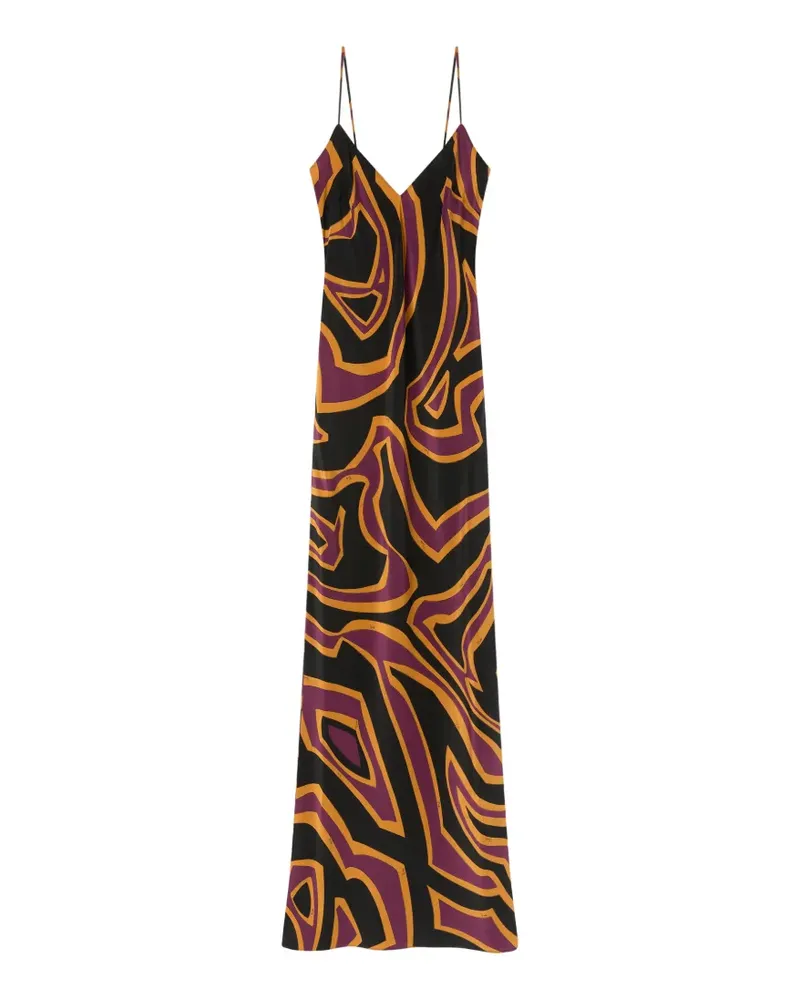 Emilio Pucci Labirinto-print crêpe de chine maxi dress - Rot Rot