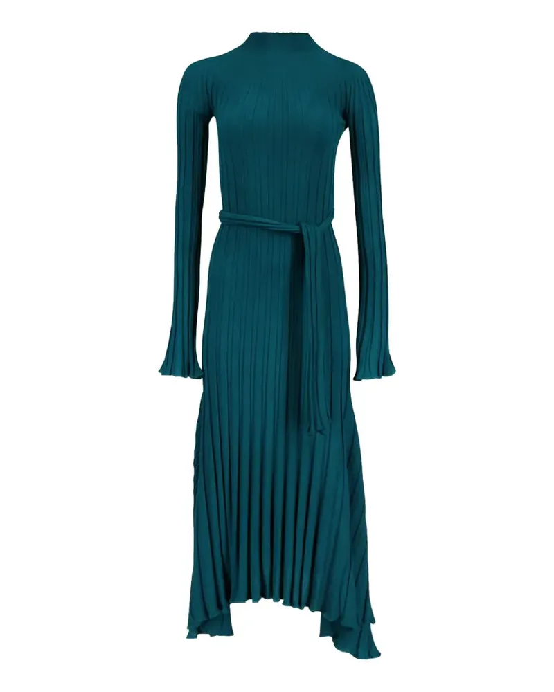 Another Tomorrow ribbed-knit flared dress - Blau Blau