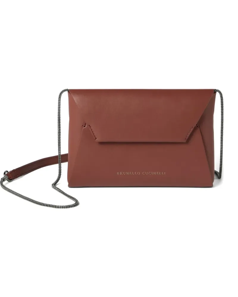 Brunello Cucinelli BC Duo flap chain-strap shoulder bag - Orange Orange