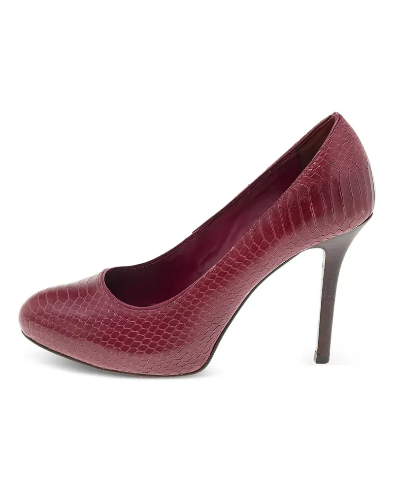 Tory Burch python-embossed leather pumps - Rot Rot